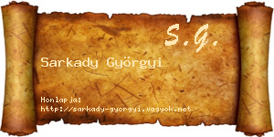 Sarkady Györgyi névjegykártya